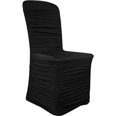 Chair Cover Spandex Ruched Black