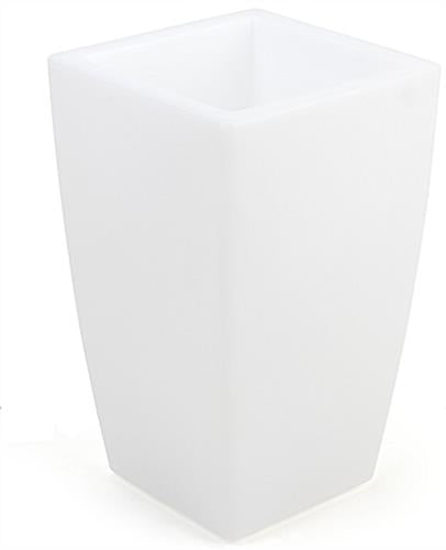 15"w x 16"h Cube Planter w/ LED Lighting, 16 Color Options, Rechargeable - White