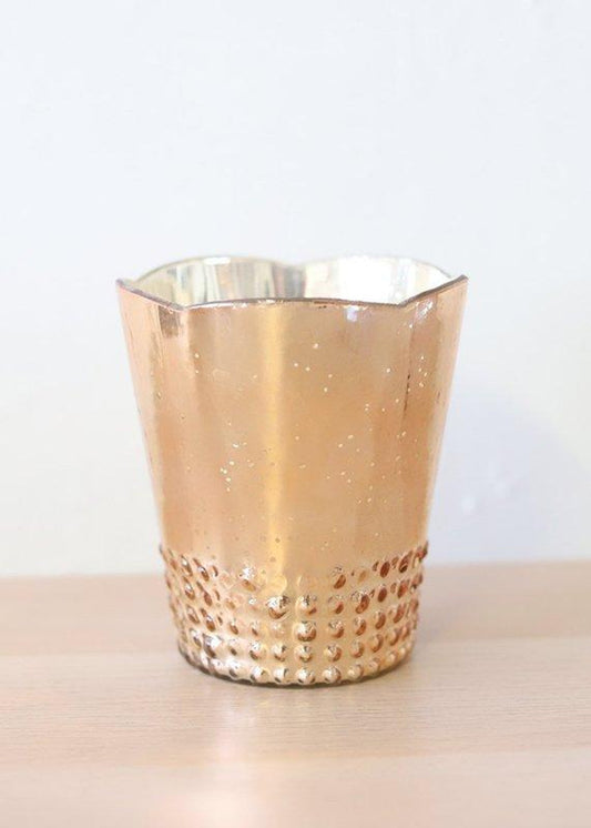 Rose Gold Floral Mercury Glass Vase - 5.25"