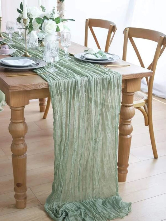 Sage Green Cheesecloth Runner 30 x 114